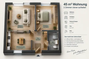 45 qm Wohnung Grundriss